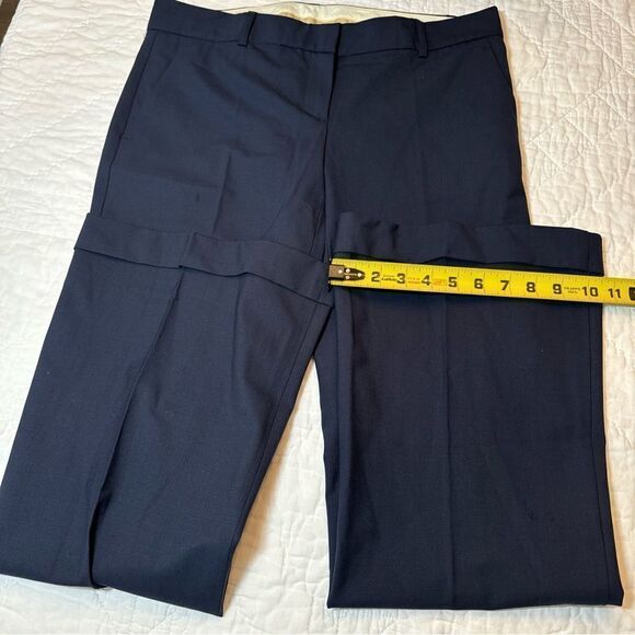 Theory Womens Size 10 Navy Blue Wide Leg Trouser Dress Pant Wool *flawed* - Picture 12 of 16